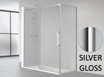 Paroi de douche coulissante, L. 95 à 200 cm, Hauteur 180 cm, STOCK DISPONIBLE, verre de sécurité et traité anti-calcaire, finition argent brillant. livraison offerte et rapide.